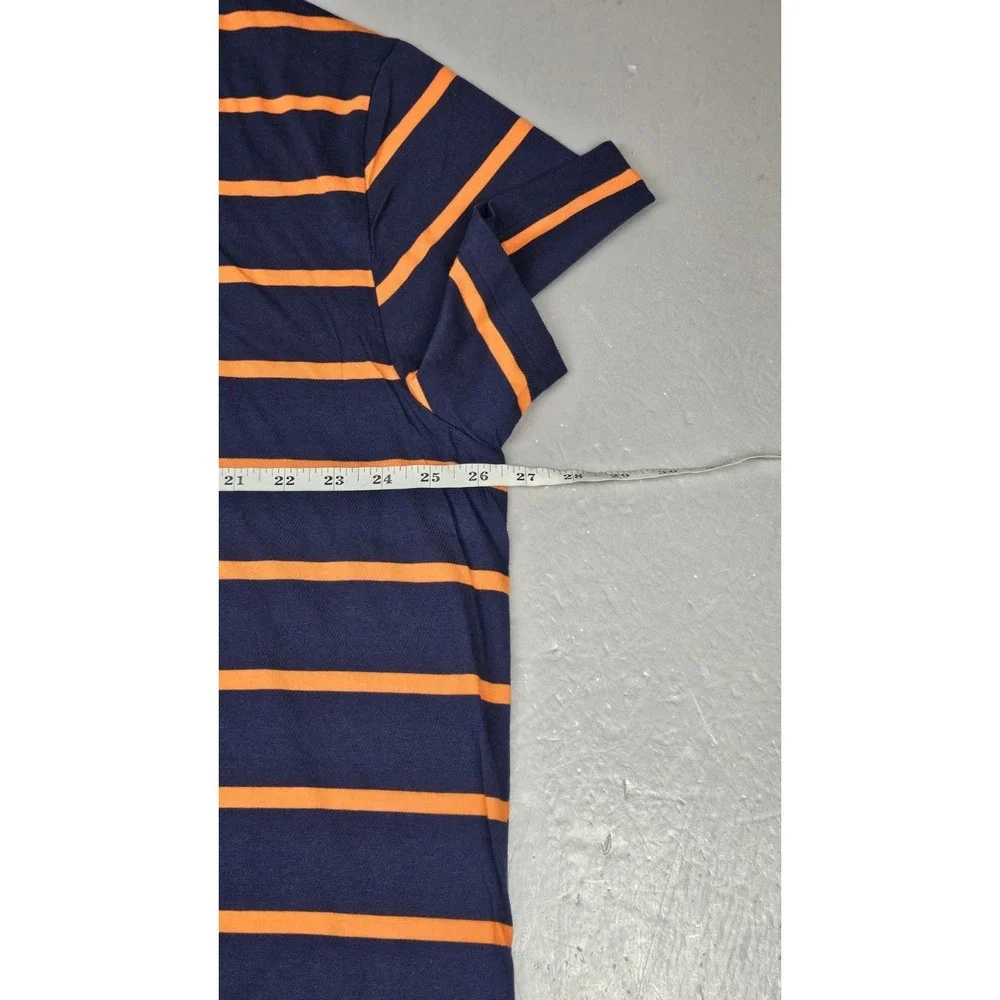 Polo Ralph Lauren T-Shirt Mens XXL Classic Fit Striped Blue Orange Short Sleeve‎